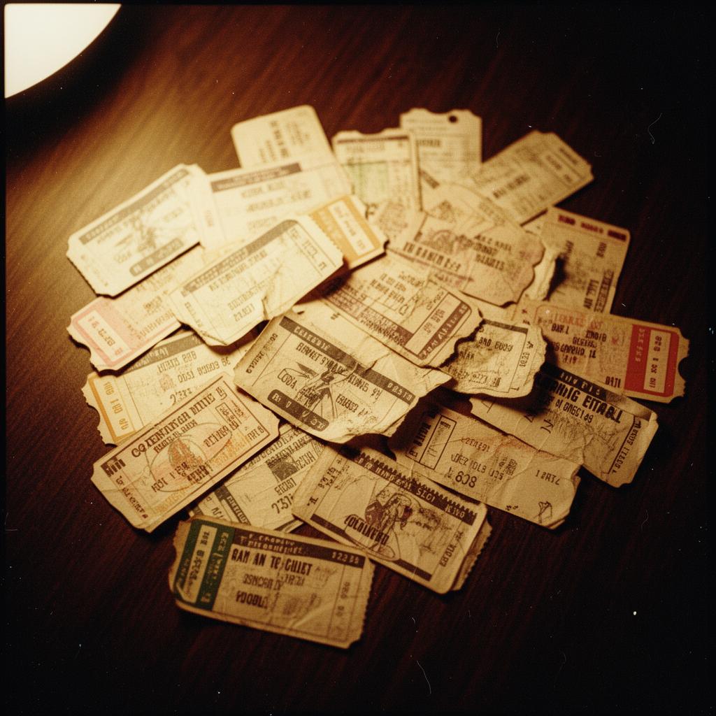 Pile of vintage ticket stubs