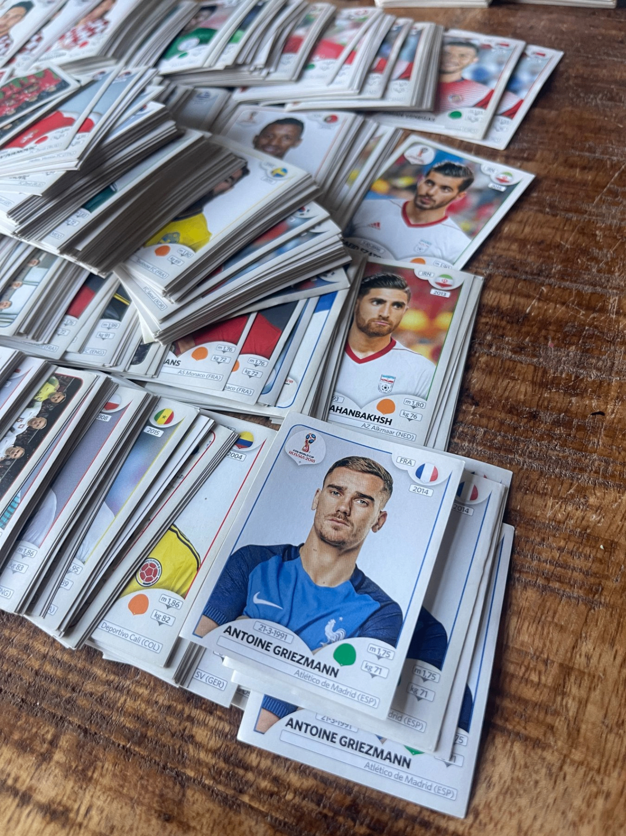 Stacks of Euro 2008 Panini stickers